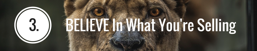 Believe in what you're selling