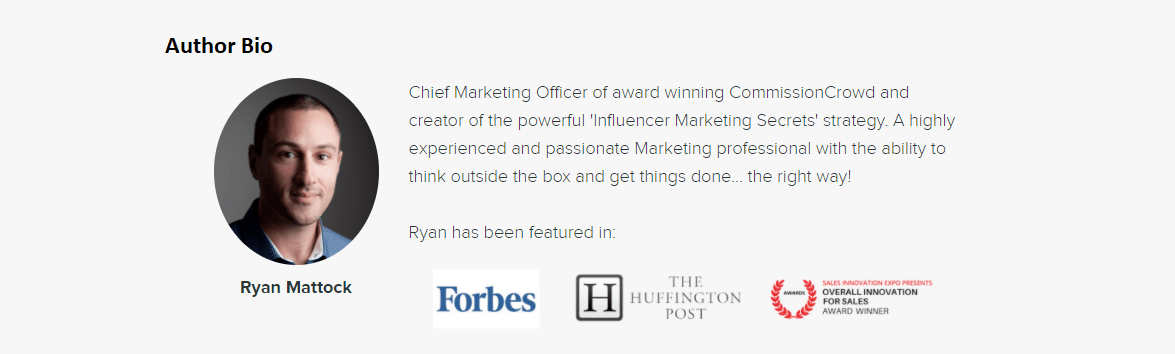 Influencer Marketing Author Bio